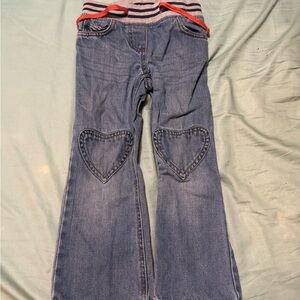 Mini Boden Blue Kids Jeans with Heart Accents